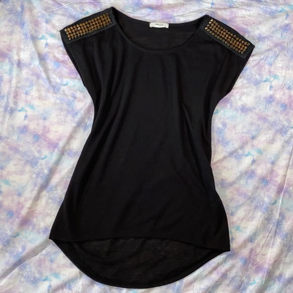 Poetry Tops - 🤍🍄[ Poetry ] Shirt with Gold Spike Studs